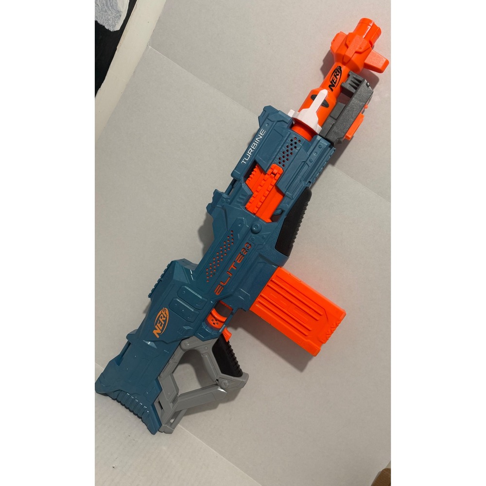 Nerf Elite 2.0 Turbine CS-18 Blaster Kids OS Teal Orange Motorized E9481